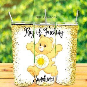 Adult Care bear 20 oz stainless steal insulated tumbler